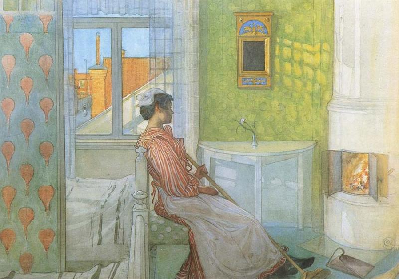 Carl Larsson Reading on the Veranda oil painting picture